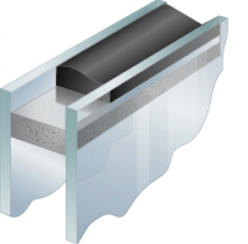 Insulated glass edge assembly illustration